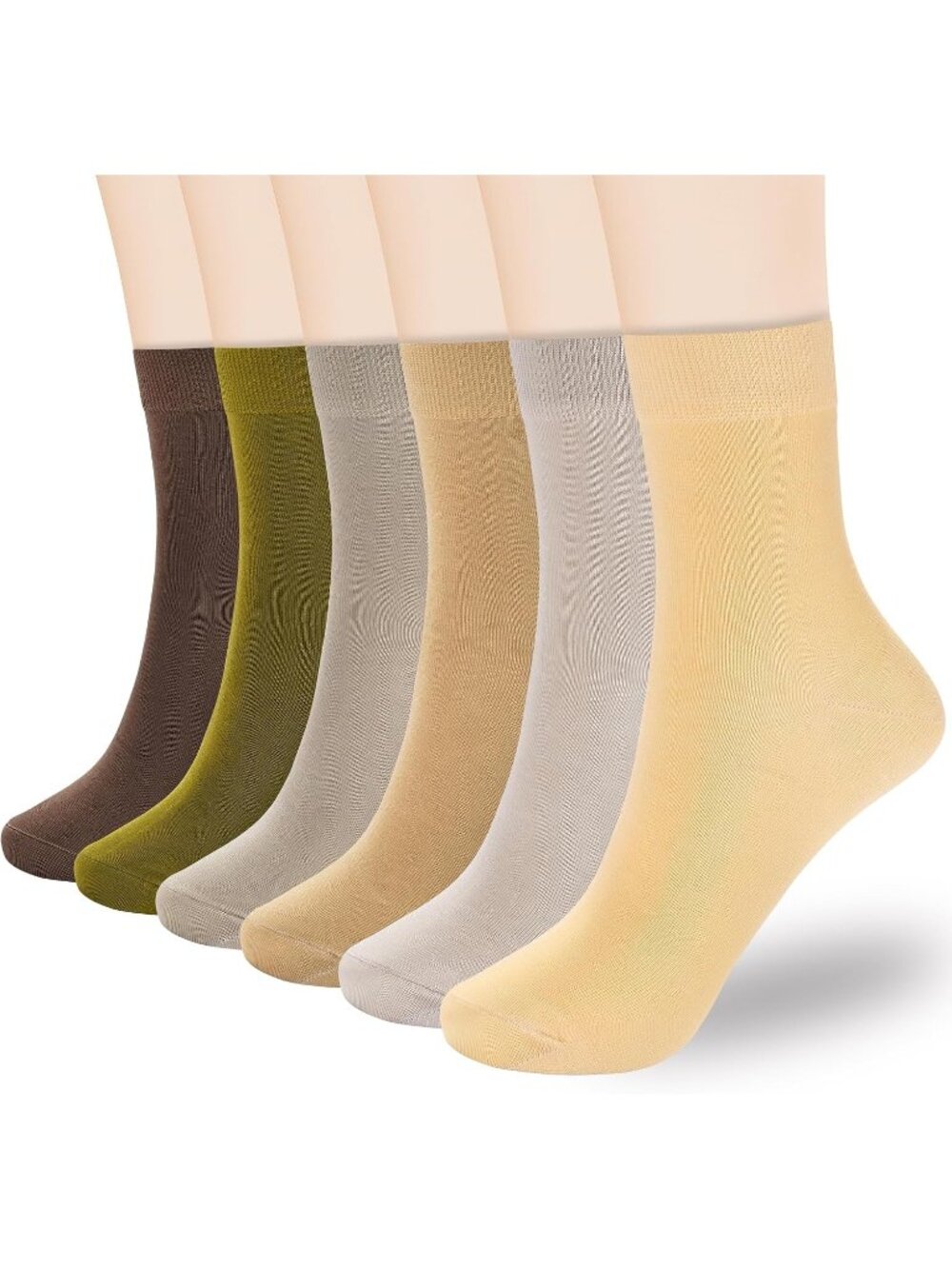 🧦Women's Fresh Colour 6 Pairs Thin Above Ankle Socks Cotton Crew Socks